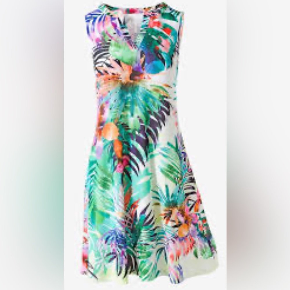 Coastal Paradise Notch-Neck Dress
